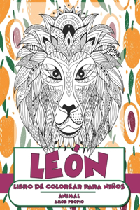 Libro de colorear para niños - Amor propio - Animal - León