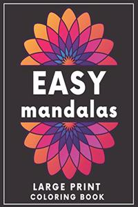 Easy Mandalas Large Print Coloring Book