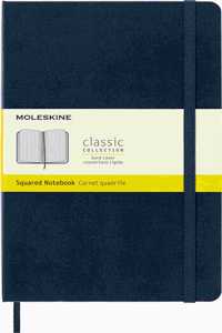 Moleskine Sapphire Blue Large Squared Notebook Hard