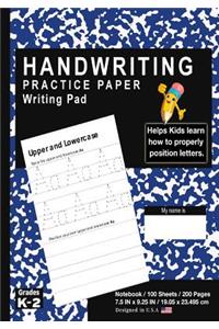 Handwriting Practice Paper Writing Pad