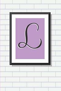 Initial L Personalized Blank Lined Journal Notebook