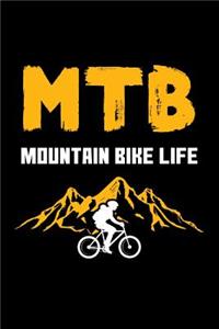 MTB Mountain Bike Life: 6x9 Funny Dot Grid Composition Notebook for Mountain Bikers, Bicycle and Bike Fans