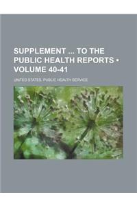 Supplement to the Public Health Reports (Volume 40-41)