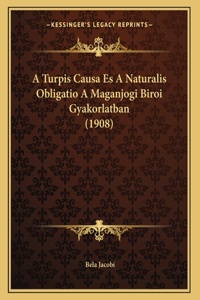 A Turpis Causa Es A Naturalis Obligatio A Maganjogi Biroi Gyakorlatban (1908)