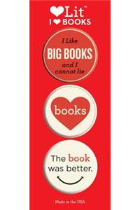 I Love Books 3 Badge Set