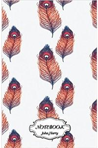 Notebook Journal Dot-grid, Feathers Pattern