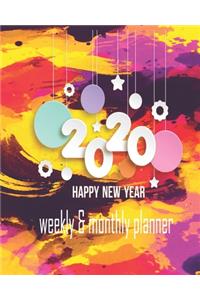 Happy new year 2020 Planner Weekly and Monthly