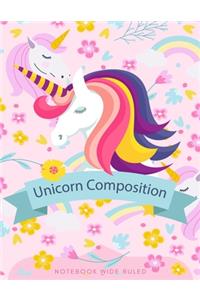 Unicorn Composition Notebook Wide Ruled