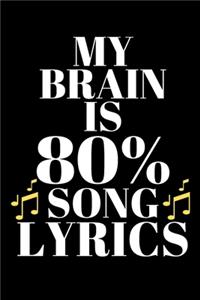 My Brain Is 80% Song Lyrics - Music Lover Journal