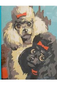 Composition Book: : Retro Poodles, Black and White Vintage Paint-By-Number Pbn, with Mid Century Modern Motif Cover, College Ruled Paper, 150 Blank Lined Sheets, 9-3/4 X 7-1/2.