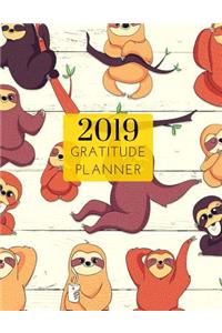 2019 Sloth Gratitude Journal Daily Planner
