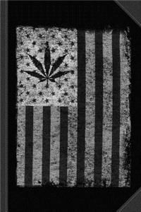 Weed Leaf American Flag Us Journal Notebook