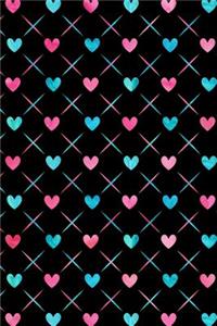 Journal Notebook Quilted Watercolor Hearts Pattern 5