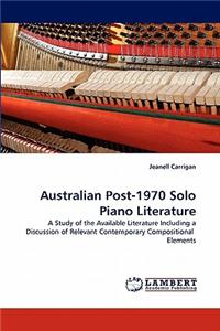 Australian Post-1970 Solo Piano Literature