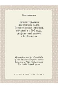 General armorial of nobility of the Russian Empire, which began in 1797. Alphabetical list to the 1-10th parts