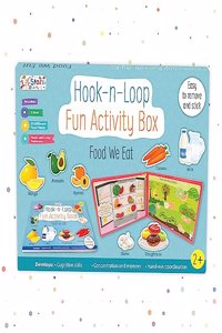 Hook n Loop Fun Activity Box | Velcro Books | Montessori Activity | Busy Book | for 2+ Years Kids - Discover the World of Food We Eat through Interactive Play