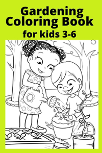 Gardening Coloring Book for kids 3-6