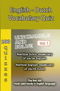 English - Dutch Vocabulary Quiz - Match the Words - Volume 1