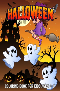 Halloween Coloring Book For Kids Ages 3-8