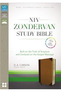 NIV, Zondervan Study Bible, Imitation Leather, Tan/Brown, Indexed: Built on the Truth of Scripture and Centered on the Gospel Message