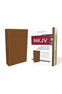 NKJV, Reference Bible, Center-Column Giant Print, Imitation Leather, Tan, Red Letter Edition, Comfort Print