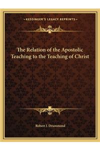 The Relation of the Apostolic Teaching to the Teaching of Christ