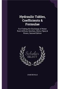 Hydraulic Tables, Coefficients & Formulae