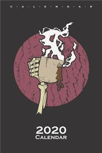 coffee cup skeleton hand Calendar 2020
