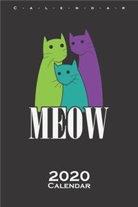 Cats "Meow" Calendar 2020: Annual Calendar for animal friends, who love the flightless kiwi bird from New Zealand