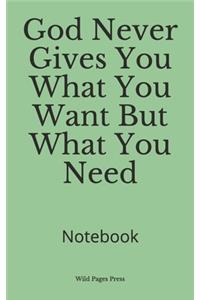 God Never Gives You What You Want But What You Need