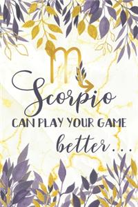 Scorpio Can Play Your Game Better: Scorpio Gifts for Women Born in November - Undated Daily Planner Featuring Purple Leaves on Gold Marble