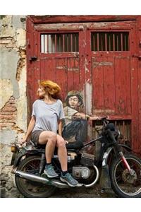 Blank Guitar Tab Paper Motorcycle Brick Wall Graffiti 8.5 x 11 200 Pages