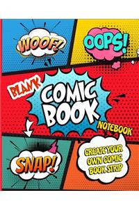 Blank Comic Book Notebook Create Your Own Comic Book Strip