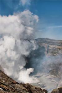 Smoke Billowing from the Mount Aso Volcano Crater in Japan Journal