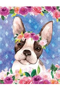 My Big Fat Journal Notebook For Dog Lovers Boston Terrier In Flowers