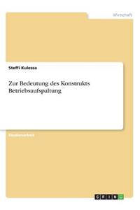 Zur Bedeutung des Konstrukts Betriebsaufspaltung