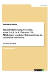 Steuerhinterziehung. Ursachen, wirtschaftliche Schäden und die Möglichkeit staatlicher Interventionen im deutschen Steuerrecht