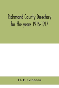 Richmond County directory for the years 1916-1917