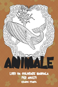 Libri da colorare Mandala per adulti - Grande stampa - Animale