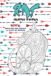 Coloriage Mandala - Conceptions pour soulager le stress des animaux - Animal - Rat