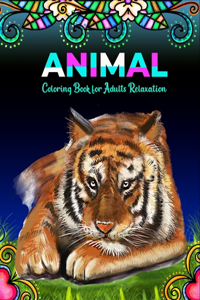 Animal coloring book for adults relaxation