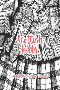 Scottish Kilts Adult Coloring Book Grayscale Images By TaylorStonelyArt