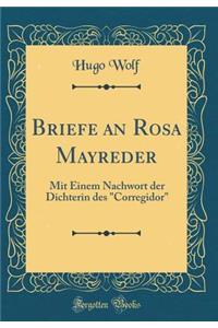 Briefe an Rosa Mayreder: Mit Einem Nachwort Der Dichterin Des 