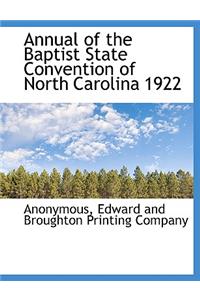 Annual of the Baptist State Convention of North Carolina 1922
