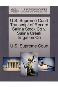 U.S. Supreme Court Transcript of Record Salina Stock Co V. Salina Creek Irrigation Co