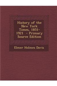 History of the New York Times, 1851-1921