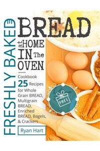 Freshly baked bread at home in the oven.