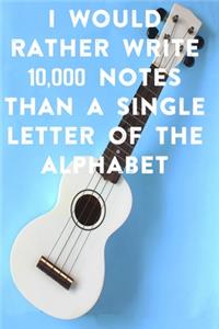 I would rather write 10,000 no single letter of the alphabet