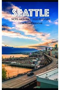 Seattle Note Monthly 2020 Planner 12 Month Calendar