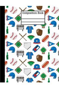 Baseball Game Composition Notebook - College Ruled
